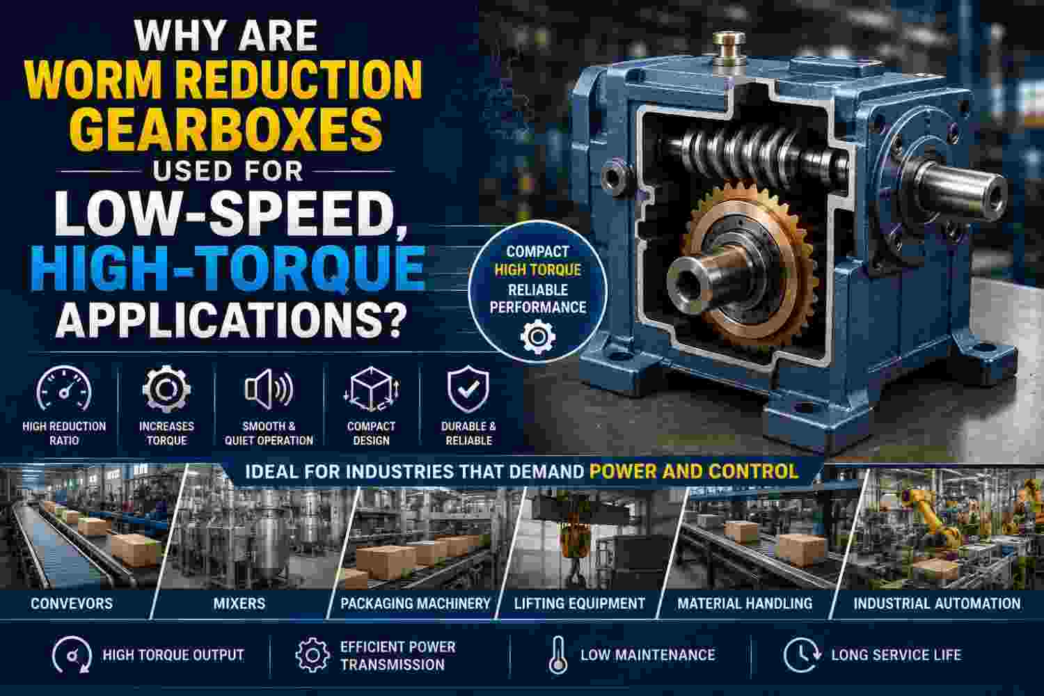 Why Are Worm Reduction Gearboxes Used for Low Speed High Torque Applications